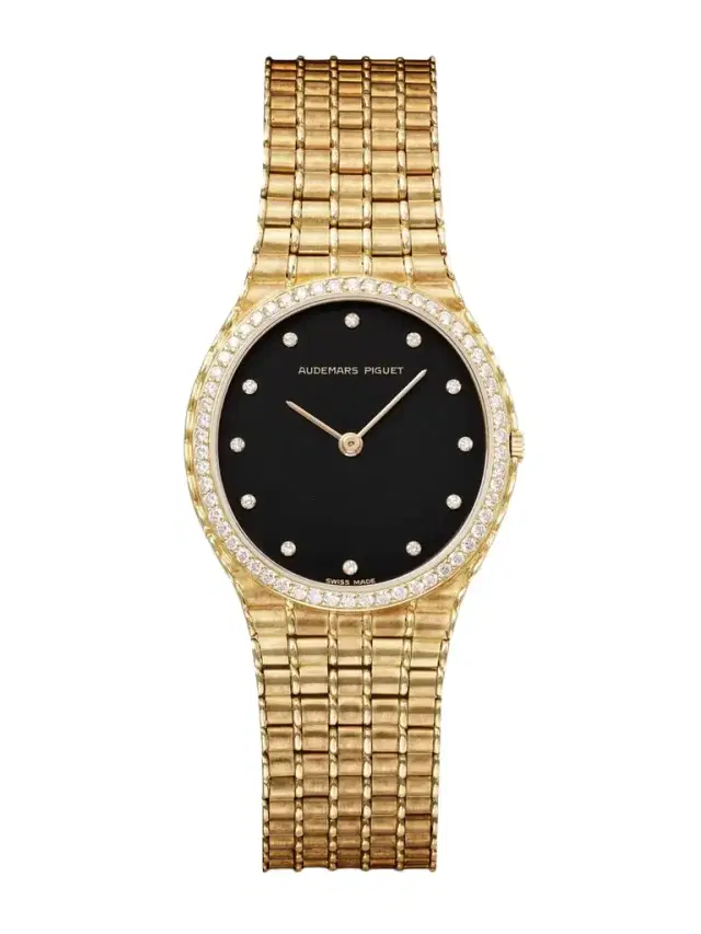 + Audemars Piguet Vintage 1980 Bamboo Hand-wound 30mm 18-karat Gold And Diamond Watch, Ref. No. 11812