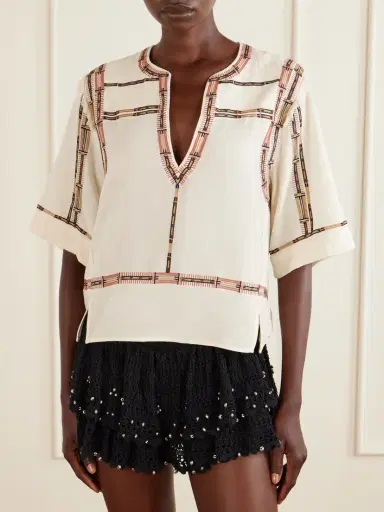 Isabel Marant Fiosa Embroidered Silk Blouse | Thumbnail 3 Isabel Marant Fiosa Embroidered Silk Blouse | Thumbnail 3