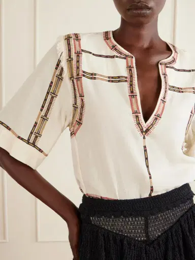 Isabel Marant Fiosa Embroidered Silk Blouse | Thumbnail 5 Isabel Marant Fiosa Embroidered Silk Blouse | Thumbnail 5