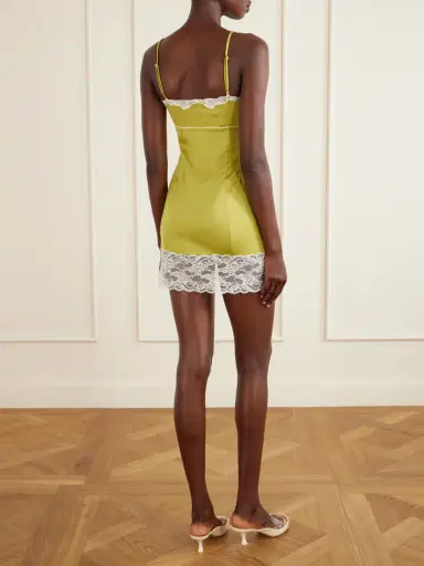 Chloé Lace-trimmed Satin Mini Dress | Thumbnail 4