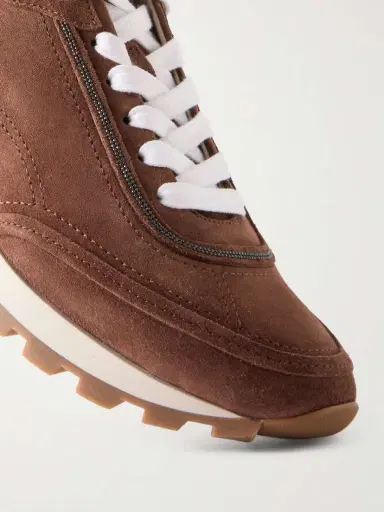 Brunello Cucinelli Suede Bead-embellished Sneakers | Thumbnail 5 Brunello Cucinelli Suede Bead-embellished Sneakers | Thumbnail 5