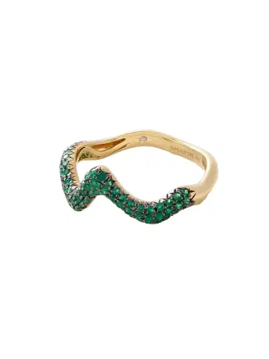 SHAY Wave 18-karat Gold, Emerald And Diamond Ring | Thumbnail 1 SHAY Wave 18-karat Gold, Emerald And Diamond Ring | Thumbnail 1