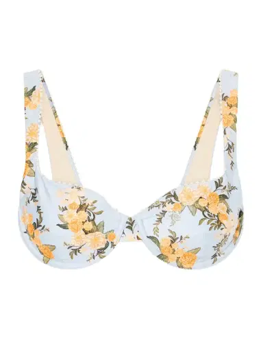 Agua by Agua Bendita Hacienda Valle Pearl-embellished Floral-print Bikini Top | Thumbnail 1 Agua by Agua Bendita Hacienda Valle Pearl-embellished Floral-print Bikini Top | Thumbnail 1