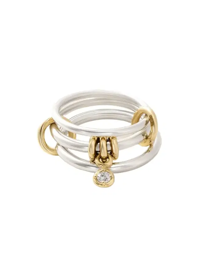 Piera Set Of Three 18-karat Gold, Sterling Silver And Diamond Rings