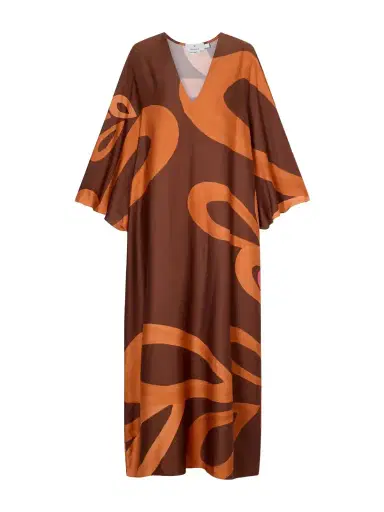 Themis Z Amalthea Printed Satin Kaftan | Thumbnail 1 Themis Z Amalthea Printed Satin Kaftan | Thumbnail 1