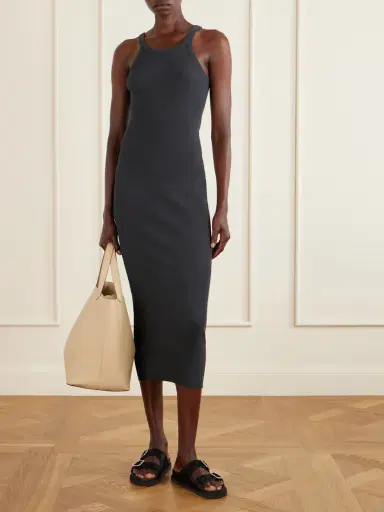 James Perse Tubular Ribbed Cotton Midi Dress | Thumbnail 2 James Perse Tubular Ribbed Cotton Midi Dress | Thumbnail 2