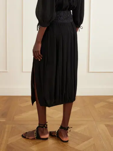 Isabel Marant Nilma Lace-trimmed Silk Midi Skirt | Thumbnail 3