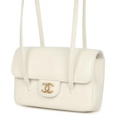 Chanel Chanel Mini Preppy Coco Clutch with Straps White Shiny Caviar Brushed Gold Hardware | Thumbnail 4