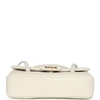 Chanel Chanel Mini Preppy Coco Clutch with Straps White Shiny Caviar Brushed Gold Hardware | Thumbnail 6