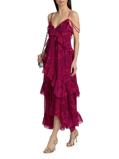 Cinq à Sept Women's Anahi Paisley Bloom Maxi Dress - Purple Garnet Multi | Thumbnail 2