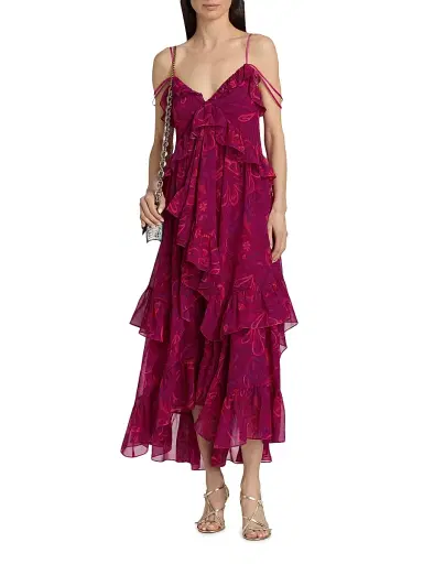 Cinq à Sept Women's Anahi Paisley Bloom Maxi Dress - Purple Garnet Multi | Thumbnail 3