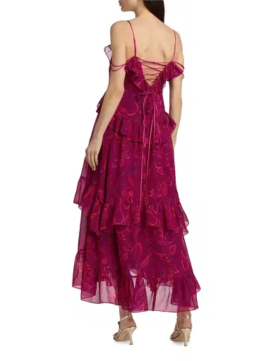 Cinq à Sept Women's Anahi Paisley Bloom Maxi Dress - Purple Garnet Multi | Thumbnail 5