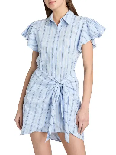 Cinq à Sept Women's Charmine Striped Mini Shirtdress - Blue Multi | Thumbnail 3 Cinq à Sept Women's Charmine Striped Mini Shirtdress - Blue Multi | Thumbnail 3