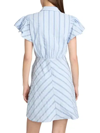 Cinq à Sept Women's Charmine Striped Mini Shirtdress - Blue Multi | Thumbnail 5 Cinq à Sept Women's Charmine Striped Mini Shirtdress - Blue Multi | Thumbnail 5