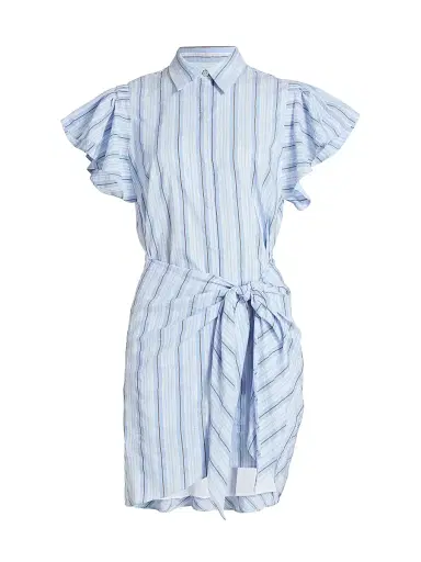 Cinq à Sept Women's Charmine Striped Mini Shirtdress - Blue Multi | Thumbnail 1 Cinq à Sept Women's Charmine Striped Mini Shirtdress - Blue Multi | Thumbnail 1