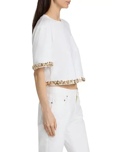 Cinq à Sept Women's Asa Sunflare Floral Crop Top | Thumbnail 4 Cinq à Sept Women's Asa Sunflare Floral Crop Top | Thumbnail 4