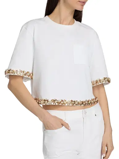Cinq à Sept Women's Asa Sunflare Floral Crop Top | Thumbnail 6 Cinq à Sept Women's Asa Sunflare Floral Crop Top | Thumbnail 6