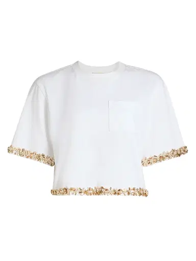 Cinq à Sept Women's Asa Sunflare Floral Crop Top | Thumbnail 1 Cinq à Sept Women's Asa Sunflare Floral Crop Top | Thumbnail 1