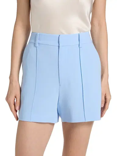 Cinq à Sept Women's Gabbi Pintuck High-Rise Shorts - Blue Wisteria - Size 14 | Thumbnail 3