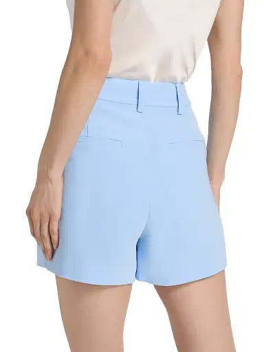Cinq à Sept Women's Gabbi Pintuck High-Rise Shorts - Blue Wisteria - Size 14 | Thumbnail 5