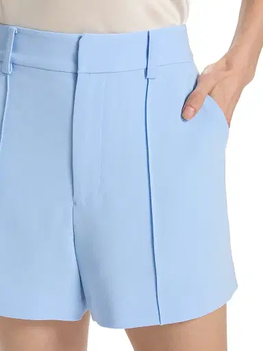 Cinq à Sept Women's Gabbi Pintuck High-Rise Shorts - Blue Wisteria - Size 14 | Thumbnail 6