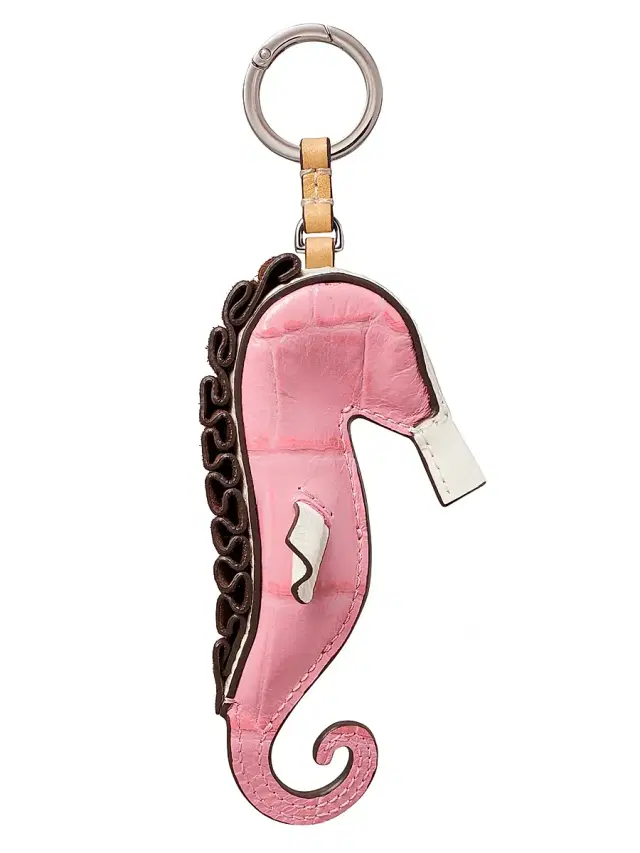 Tory Burch Women's Seahorse Leather Keychain - Rose Sunset