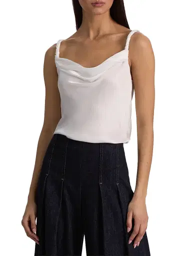 Alice + Olivia Women's Monique Twist Strap Cowl Tank - Off White - Size XL | Thumbnail 3 Alice + Olivia Women's Monique Twist Strap Cowl Tank - Off White - Size XL | Thumbnail 3