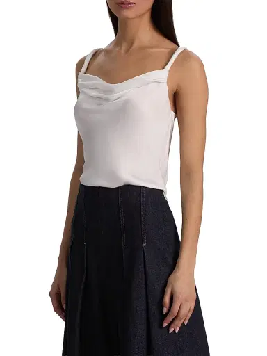 Alice + Olivia Women's Monique Twist Strap Cowl Tank - Off White - Size XL | Thumbnail 4 Alice + Olivia Women's Monique Twist Strap Cowl Tank - Off White - Size XL | Thumbnail 4