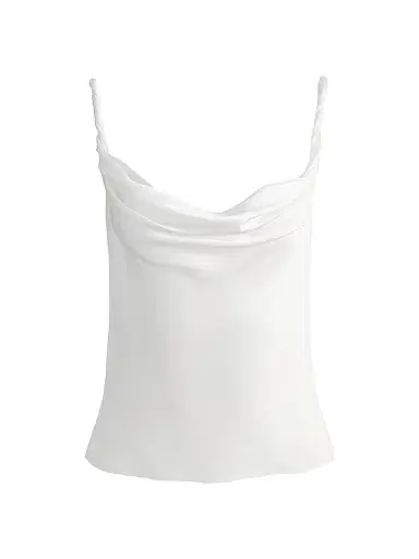 Alice + Olivia Women's Monique Twist Strap Cowl Tank - Off White - Size XL | Thumbnail 1 Alice + Olivia Women's Monique Twist Strap Cowl Tank - Off White - Size XL | Thumbnail 1