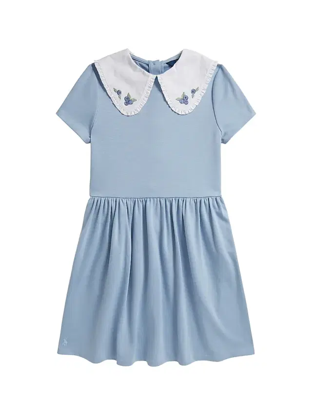 Polo Ralph Lauren Little Girl's & Girl's Blueberry-Embroidered Stretch Ponte Dress - Estate Blue