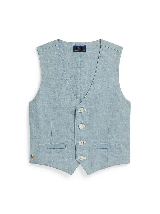 Polo Ralph Lauren Little Girl's & Girl's Cotton Chambray Vest - New Medium Wash