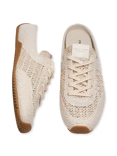 rag & bone Women's Retro Runner Raffia Sneaker Mules - Sea Salt Raffia - Size 10 | Thumbnail 4