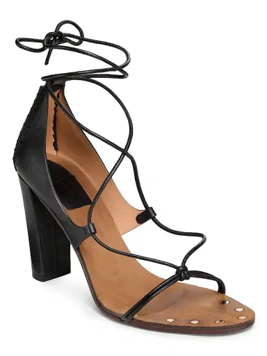 Ulla Johnson Women's Aves Bare Leather Sandals - Noir | Thumbnail 2