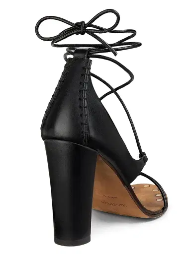Ulla Johnson Women's Aves Bare Leather Sandals - Noir | Thumbnail 3
