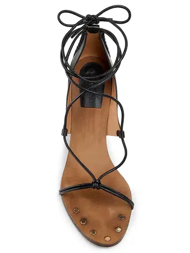 Ulla Johnson Women's Aves Bare Leather Sandals - Noir | Thumbnail 4