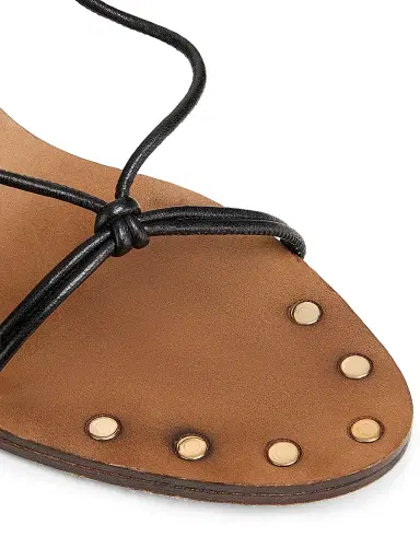 Ulla Johnson Women's Aves Bare Leather Sandals - Noir | Thumbnail 5