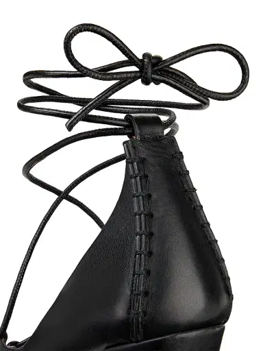 Ulla Johnson Women's Aves Bare Leather Sandals - Noir | Thumbnail 6