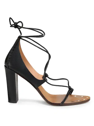Ulla Johnson Women's Aves Bare Leather Sandals - Noir | Thumbnail 1
