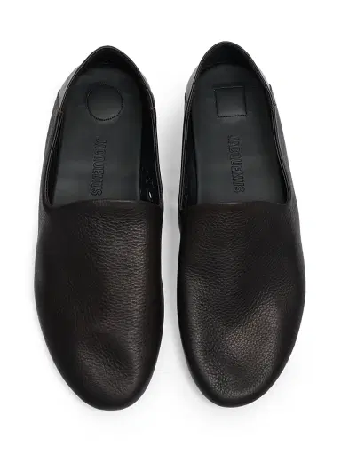Jacquemus Men's Les Pantoufles Leather Flats - Dark Brown | Thumbnail 4