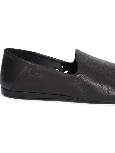Jacquemus Men's Les Pantoufles Leather Flats - Dark Brown | Thumbnail 5