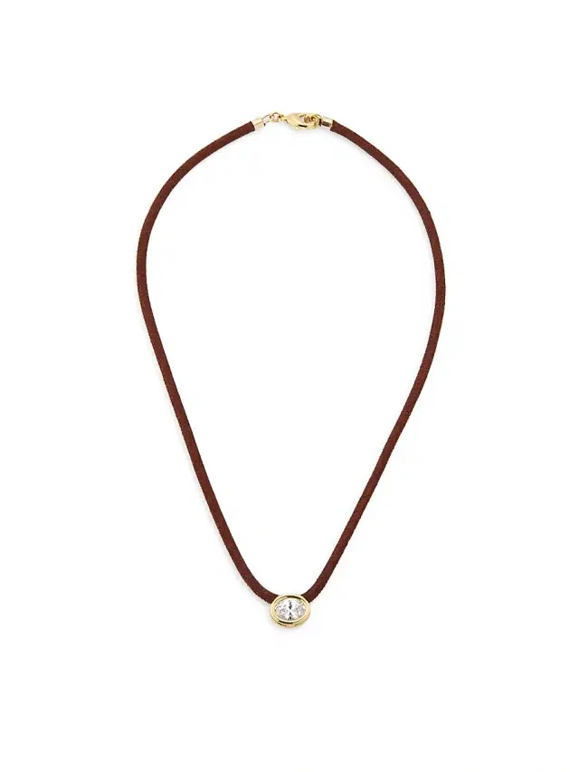 Women's Lasso 14K-Yellow-Gold Vermeil & Cubic Zirconia Pendant Necklace - Gold