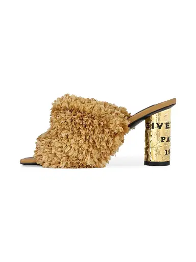 Givenchy Women's Tape Heeled Mules with Raffia-Effect Fringes - Natural - Size 10 | Thumbnail 2 Givenchy Women's Tape Heeled Mules with Raffia-Effect Fringes - Natural - Size 10 | Thumbnail 2