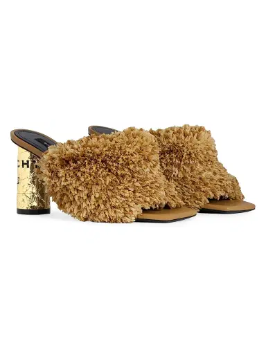 Givenchy Women's Tape Heeled Mules with Raffia-Effect Fringes - Natural - Size 10 | Thumbnail 3 Givenchy Women's Tape Heeled Mules with Raffia-Effect Fringes - Natural - Size 10 | Thumbnail 3