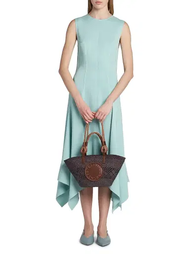 Stella McCartney Women's Large Basket Eco Iraca Palm & Rope Tote Bag - Black Tan | Thumbnail 2