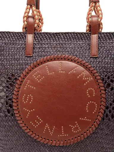 Stella McCartney Women's Large Basket Eco Iraca Palm & Rope Tote Bag - Black Tan | Thumbnail 5
