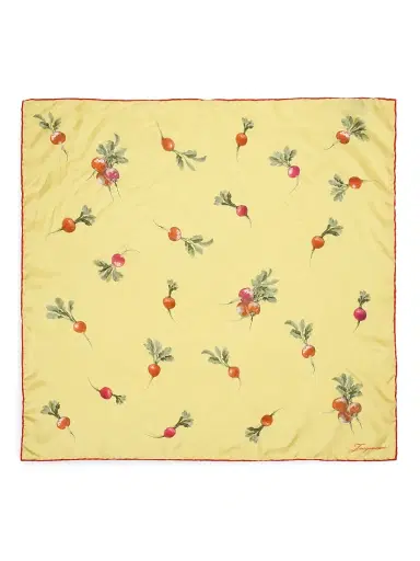 Jacquemus Men's Radish-Print Silk Scarf | Thumbnail 1 Jacquemus Men's Radish-Print Silk Scarf | Thumbnail 1