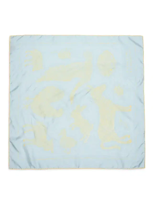 Jacquemus Men's Animal Motif Silk Scarf - Print Animal Blue Yellow