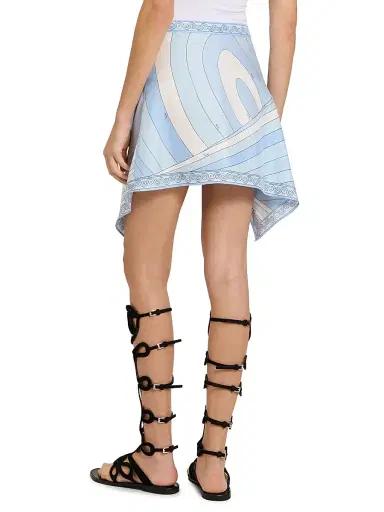 PUCCI Women's L'Alba Silk Twill Miniskirt - Pale Blue - Size 6 | Thumbnail 5