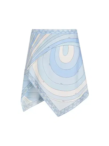 PUCCI Women's L'Alba Silk Twill Miniskirt - Pale Blue - Size 6 | Thumbnail 1