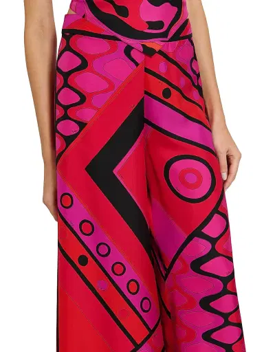 Pucci Women's L'Alba Silk Twill Palazzo Pants - Fuchsia Black | Thumbnail 6 Pucci Women's L'Alba Silk Twill Palazzo Pants - Fuchsia Black | Thumbnail 6